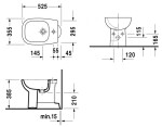 DURAVIT - D-Code Stojící bidet, bílá 22371000002