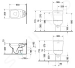 DURAVIT - D-Code WC kombi mísa, zadní odpad, bílá 21110900002