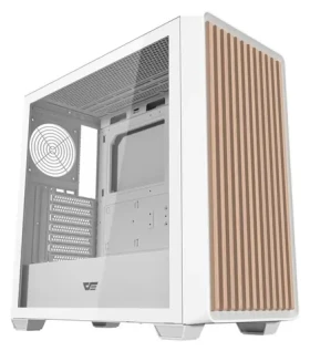 DarkFlash DS900WD bílá / PC skříň / ATX / M-ATX / ITX / tvrzené sklo / dřevěný panel / bez zdroje (DS900WD White w/o fa)