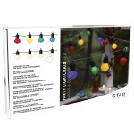 STAR TRADING Světelný řetěz 20 LED White Bulbs Hooky, černá barva, plast