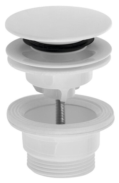 Bruckner - Umyvadlová výpust 5/4“, click-clack, velká zátka, 4-45, ABS/bílá 151.308.0