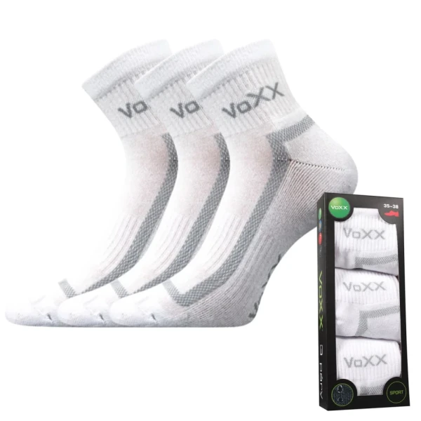 VOXX Ponožky sportovní CADDY B bavlněné 3pack BÍLÉ 39-42 117337
