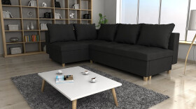 FRONTI Rohová rozkládací sedačka DREAMER černá - SAWANA 14 3268