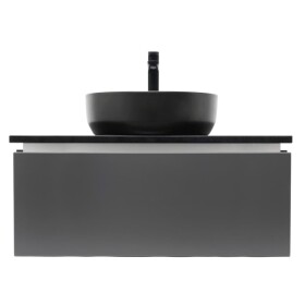 Koupelnová skříňka s umyvadlem a žulovou krycí deskou SAT Feel 80x30x46 cm antracit SATFEEL80ANTZB SATFEEL80ANTZB