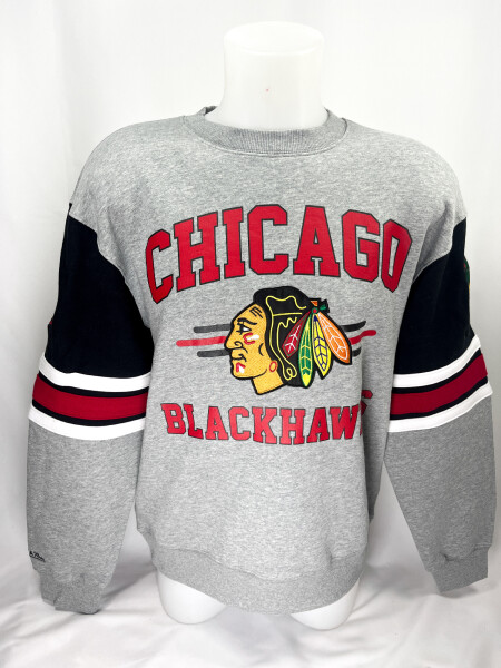 Mitchell Ness Pánská mikina Chicago Blackhawks All Over Crew 4.0 Current Logo Velikost: