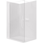 CERANO Sprchová zástěna Walk-in Onyx Cube L/P - 8 mm - hranatá vzpěra - bílá matná, transparentní sklo - 110x200 cm