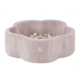 PLUSH NEST PLUSH NEST Suchý bazén Květinová zóna 95 × 30 cm, prémiový manšestr světle růžový, s 200 míčky