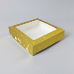 Cake star vánoční krabice zlato-bílá s laminací S 20x20x5cm