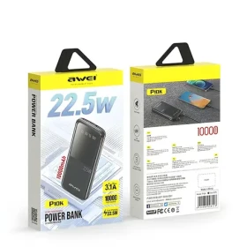 Awei P10K černá / Powerbanka / 10000mAh / 22,5W / PD 20W / 3x výstup (P10K)