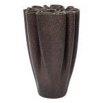 Ferm Living Kameninová váza Dedali Dark Brown, hnědá barva, keramika