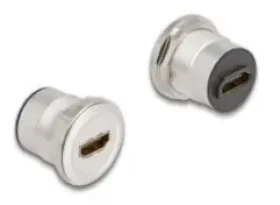 Delock HDMI samice - HDMI samice černá, stříbrná / Adaptér / Panelová montáž (88191)