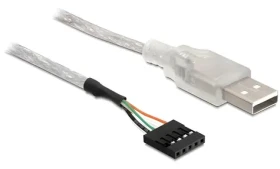 Delock 5-pin - USB-A / Kabel / interní / 0,7 m / stříbrná (83078)