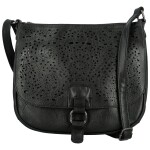 Módní dámská koženková crossbody kabelka Oresta, černá