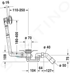 DURAVIT - Příslušenství Odtoková a přepadová souprava, bovden, chrom 790225000001000