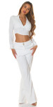 Sexy halenka Musthave Crop s výstřihem do V a límcem white Einheitsgroesse