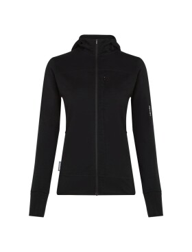 Dámská merino mikina ICEBREAKER Wmns 300 RealFleece Descender LS Zip Hood, Black velikost: XS