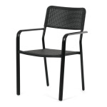 Zahradní židle, kov, plast, černá, AZC-H1021 BK