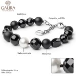 Náramek Maura - sladkovodní perla, Onyx, Černá 20 cm + 4 cm (prodloužení)