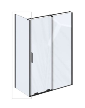 RAVAK - Roll Sprchová stěna 90x195 cm, černá/čiré sklo X90V70300Z1