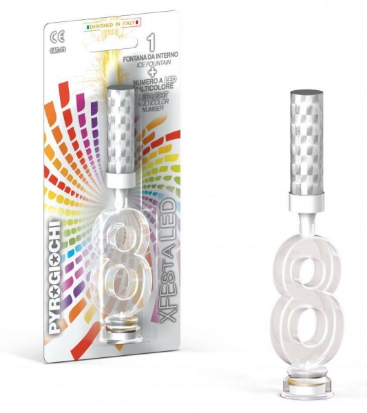 Dortová fontána + LED číslo 8 Pyrogiochi Dortová fontána + LED číslo 8 Pyrogiochi