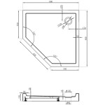 MEXEN - Flow+ pětiboká sprchová vanička 80 x 80, bílá lesk 46P108080H