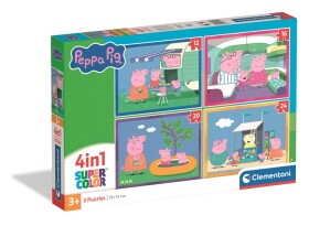 Puzzle Prasátko Peppa na cestách 4v1 (12+16+20+24 dílků) - Clementoni