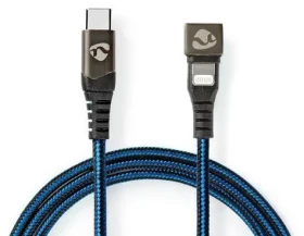 Nedis Lightning kabel 1 m / Datový kabel / USB-C (M) - Lightning 8-pin (M) / USB 2.0 / 480 Mbps / 60 W / opletený (GCTB39650AL10)