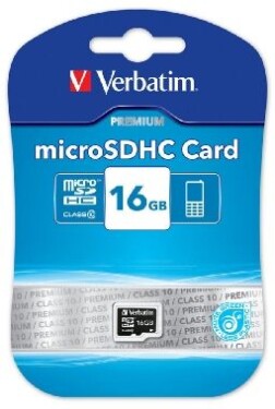 Verbatim microSDHC paměťová karta / 16GB / Class 10 (44010)