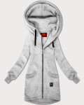 Světle šedá dámská mikina se svetrovými vsadkami LHD (AMG-172A) odstíny šedé M (38)