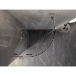 MEXEN/S - Lunar L sprchový kout čtvrtkruh křídlový 90 x 90, transparent, nikl kartáčovaný 833L-090L-090P-97-00