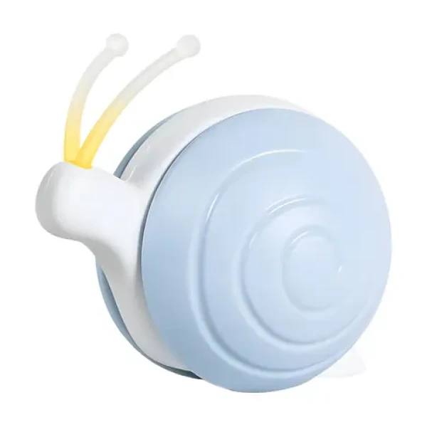 Cheerble Wicked Snail modrá / Interaktivní hračka pro kočky / 2 rychlostní režimy / LED / výdrž 2 h (CWJ02)