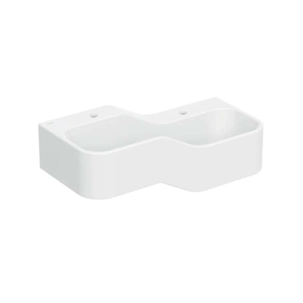 GEBERIT - Bambini Dvojumyvadlo pro děti, 90x39 cm, pravé, bez přepadu, 2 otvory pro baterii, alpská bílá 502.974.00.1