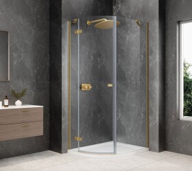 POLYSAN - GLOBE GOLD MATT čtvrtkruhový sprchový kout 800x1000, čiré sklo, levé GB2810LG