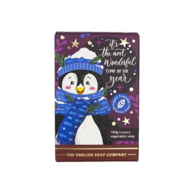 The English Soap Company Vánoční mýdlo Christmas Penguin - 100 g, modrá barva