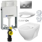 GEBERIT KOMBIFIXBasic vč. matného tlačítka DELTA 25 + WC CERSANIT CLEANON MODUO + SEDÁTKO 110.100.00.1 21MA MO1