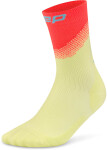 CEP pánské běžecké kompresní vysoké ponožky EDT. SPLIT - lime/neon coral Velikost: V (Vel. chodidla 45-48)