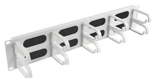 Lanberg Organizér kabelů typ B šedý / Organizér kabelů / 19" rack / 2U / 10 kovových držáků (AK-1204-S)