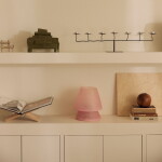 HK living Stolní lampa Glassfiber Pink, růžová barva, sklo