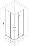 MEXEN/S - Lima Duo sprchový kout 70 x 70, transparent, zlato 856-070-070-50-00-02