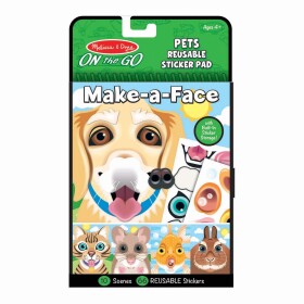 Mellisa & Doug Melissa & Doug, 30512, Make-a-face, opakovaně snímatelné samolepky s blokem, zvířecí portréty