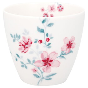 GREEN GATE Latte cup Alaise White 300 ml, růžová barva, porcelán 300ml