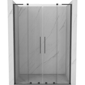 MEXEN/S - Velar L Duo posuvné sprchové dveře 150, transparent, grafit kartáčovaná 871-150-003-02-66
