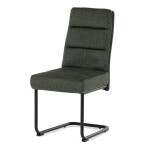 Židle jídelní, taštičkové pružiny v sedáku, madlo na opěráku, zelená látka, černý kov