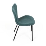Židle jídelní, modrá látka, nohy černý kov