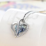 Náhrdelník Swarovski Elements True Love modrý - srdíčko, Světle modrá 42 cm + 5 cm (prodloužení)