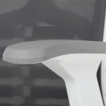 Židle kancelářská, tmavě šedá síťovina MESH, bílý plast, plastový kříž