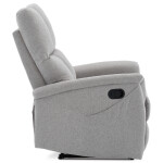 Relaxační křeslo, manuální ovládání, světle šedá látka