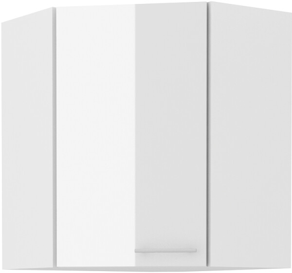Horní rohová skříňka Lara 60x60 GN-72 1F (45°) Barva korpusu: Bílá, Barva dvířek: Bílý lesk