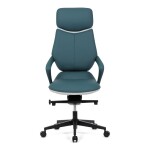 Kancelářské křeslo, zelená ekokůže, houpací mechanismus s aretací ve 4 polohách, kovový kříž, kolečka pro tvrdé povrchy