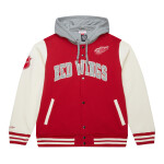 Mitchell & Ness Pánská mikina Detroit Red Wings NHL Courtside Fleece Button Front Current Logo Velikost: M